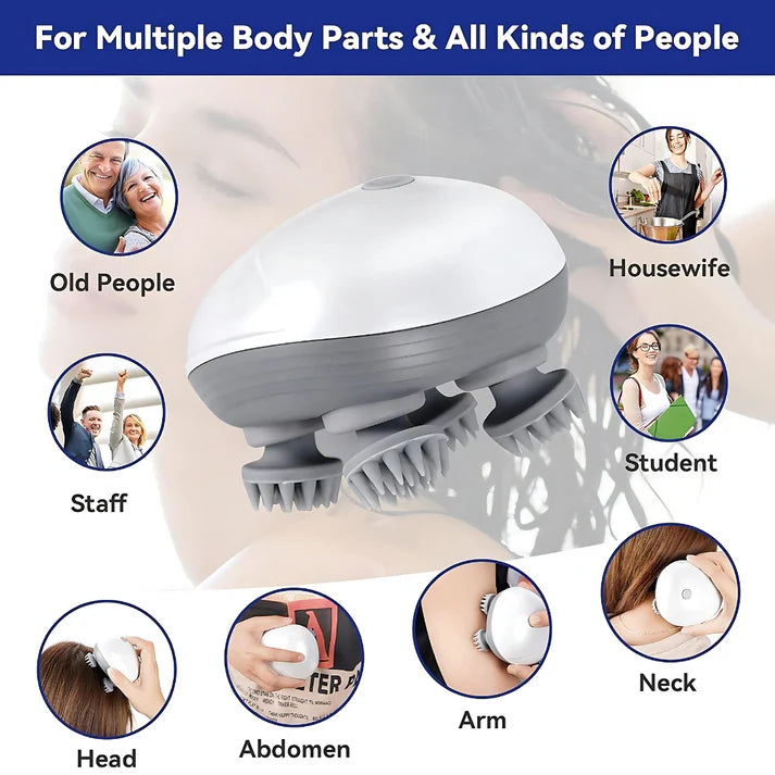 Portable Head Massager for Hair Growth – Deep Clean & Stress Relief Scalp Massage