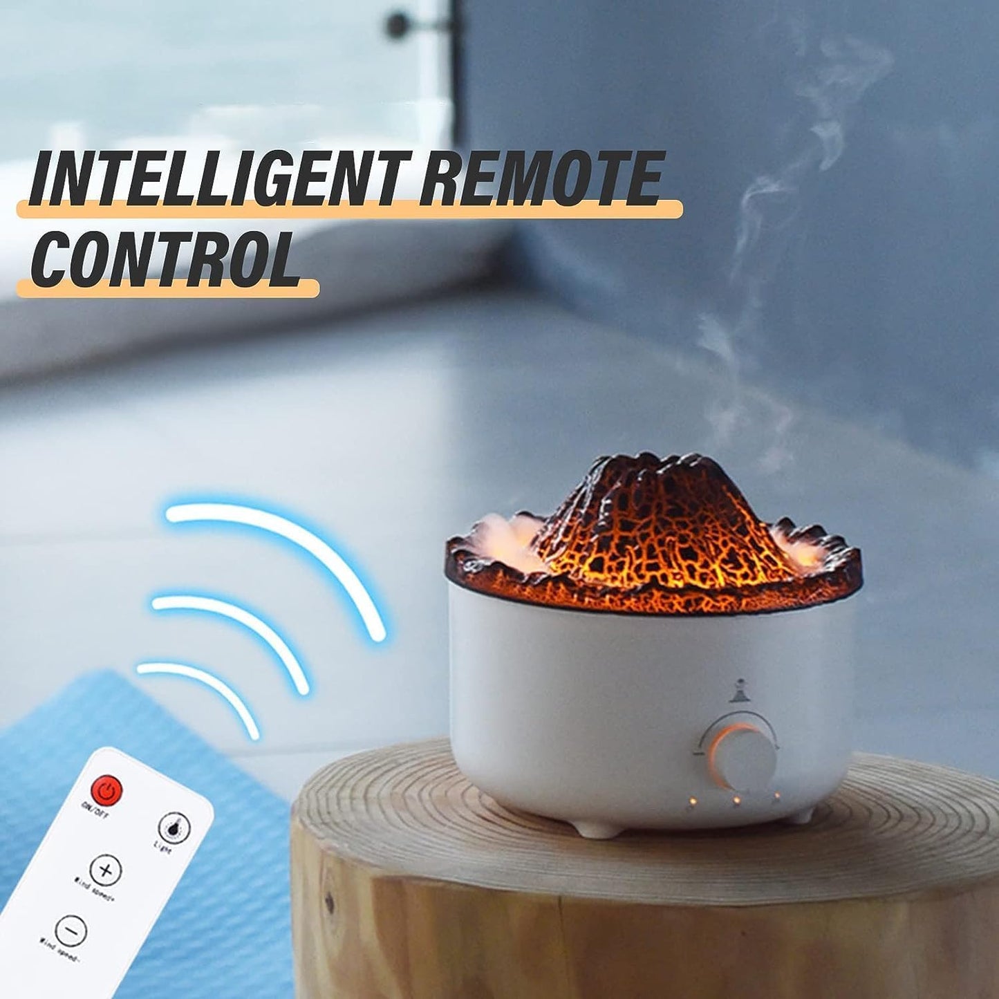 Volcano Flame Aroma Diffuser, Portable Humidifier With Auto Shut-Off